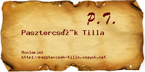 Pasztercsák Tilla névjegykártya